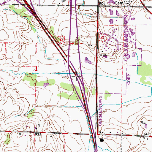 Topographic Map of Interchange 59, WI