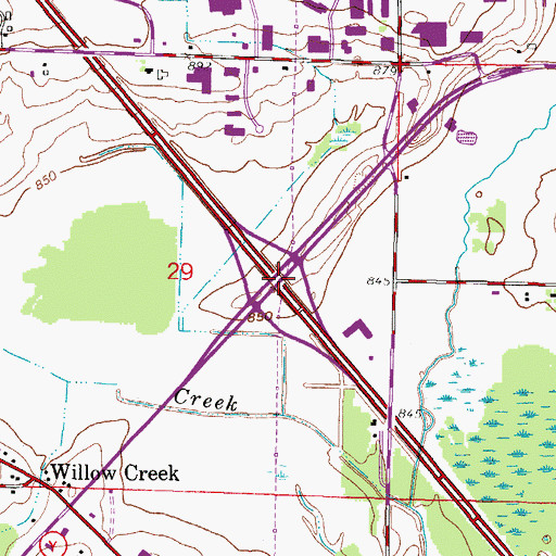Topographic Map of Interchange 54, WI