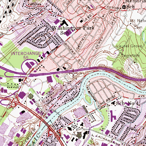Topographic Map of A M White Lodge Cemetery, NJ