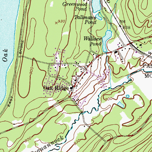 Topographic Map of Oak Ridge Presbyterian Church Cemetery, NJ