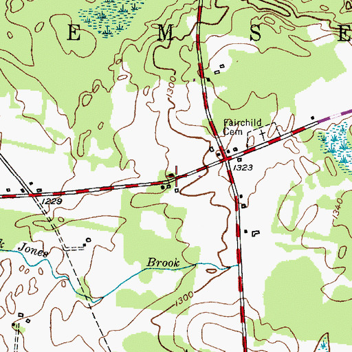 Topographic Map of Number 2 School (historical), NY