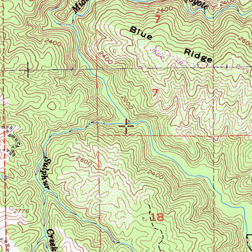 Topographic Map of Sulphur Creek, CA