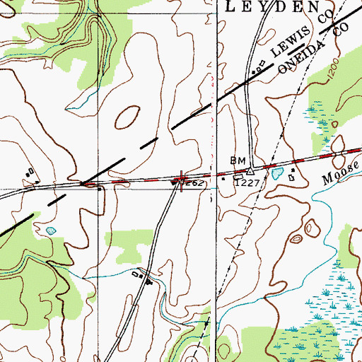 Topographic Map of Alger School (historical), NY