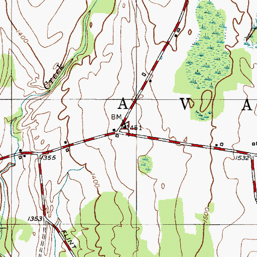 Topographic Map of Evans School (historical), NY