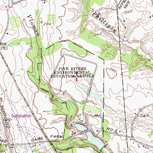 Topographic Map of Five Rivers Environmental Education Center, NY