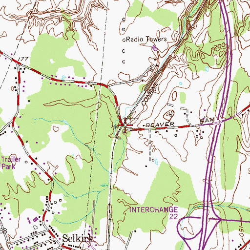 Topographic Map of Beaver Dam (historical), NY