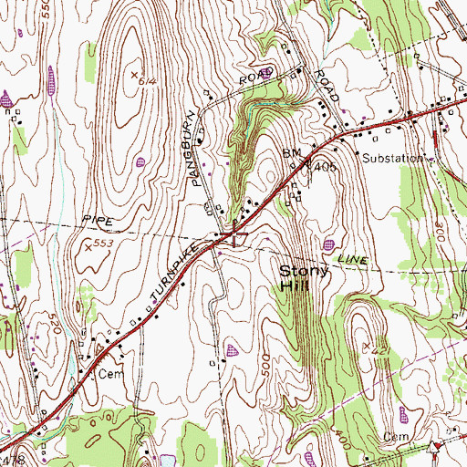 Topographic Map of Stony Hill, NY