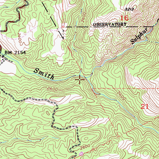 Topographic Map of Sulphur Creek, CA