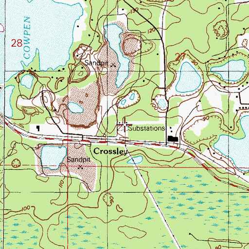 Topographic Map of Fort McCoy OCB Electric Substation, FL