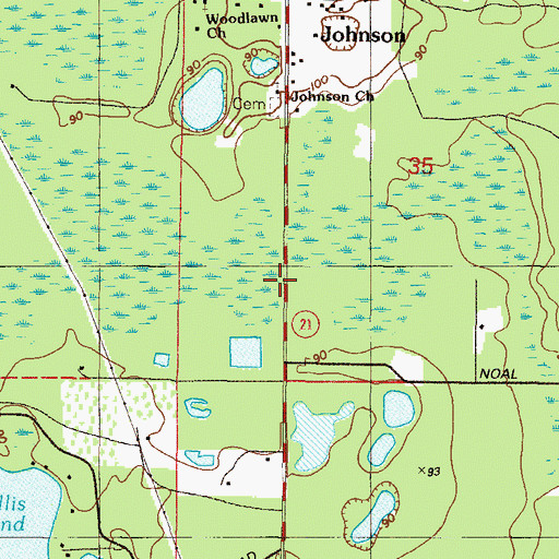 Topographic Map of Community Church of God, FL