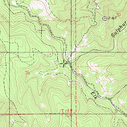 Topographic Map of Sulphur Fork, CA