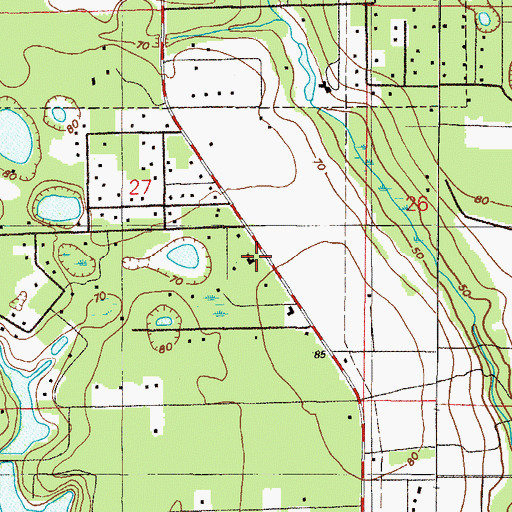 Topographic Map of Interlachen Seventh-Day Adventist Church, FL