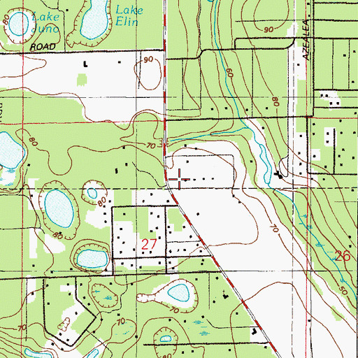 Topographic Map of Interlachen Church of the Nazarene, FL