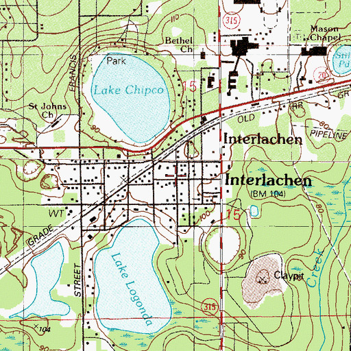Topographic Map of First Congregational Church, FL