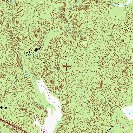 Topographic Map of Alexander Cemetery, GA