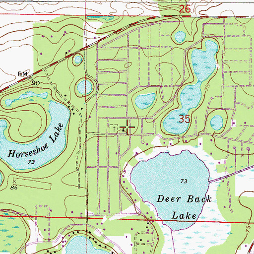 Topographic Map of Cornelius Baptist Church (historical), FL