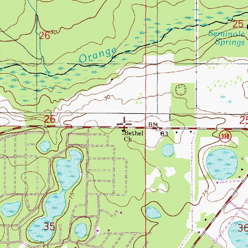 Topographic Map of Bethel First Christian Church, FL