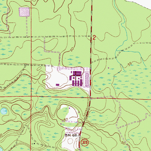 Topographic Map of Fort McCoy School, FL