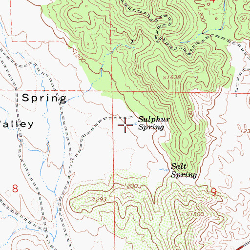 Topographic Map of Sulphur Spring, CA