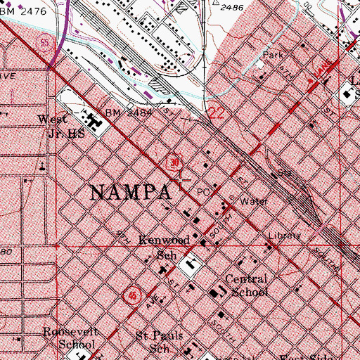 Topographic Map of Trinity Lutheran Church (historical), ID