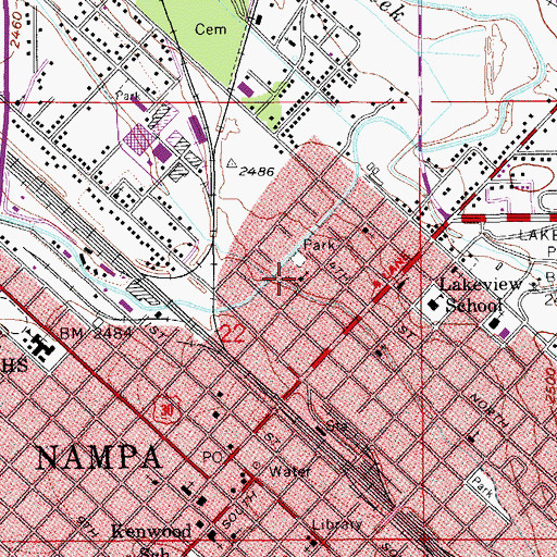 Topographic Map of Kingdom Hall of Jehovahs Witnesses (historical), ID