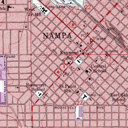 Topographic Map of First Christian Church, ID