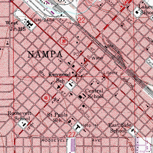 Topographic Map of Calvary Baptist Church, ID