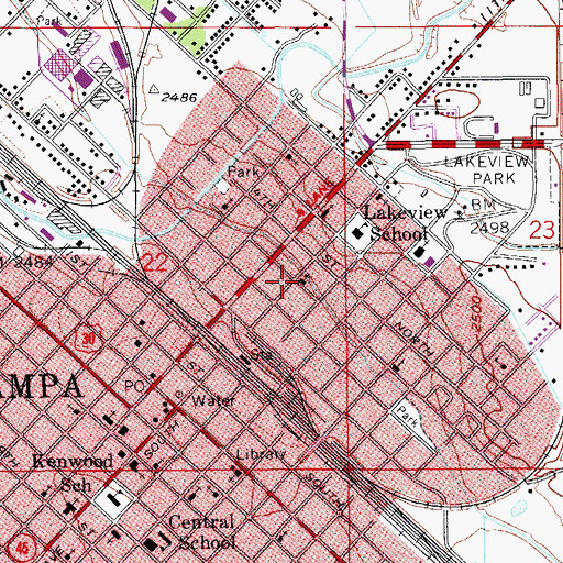 Topographic Map of Foursquare Church, ID