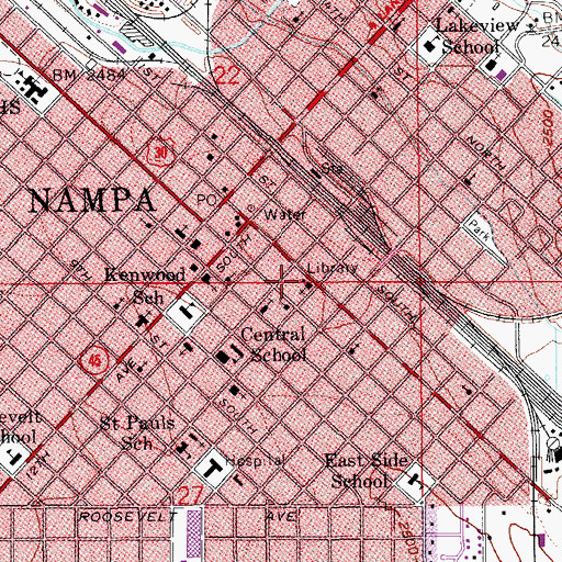 Topographic Map of Carnegie Public Library (historical), ID