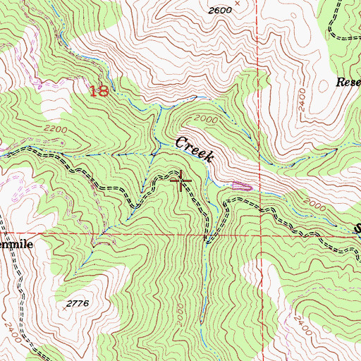 Topographic Map of Sulphur Spring Canyon, CA
