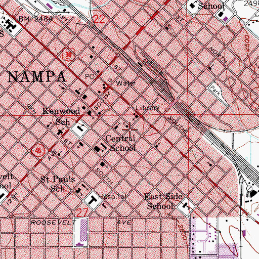Topographic Map of Adelaide Theatre, ID