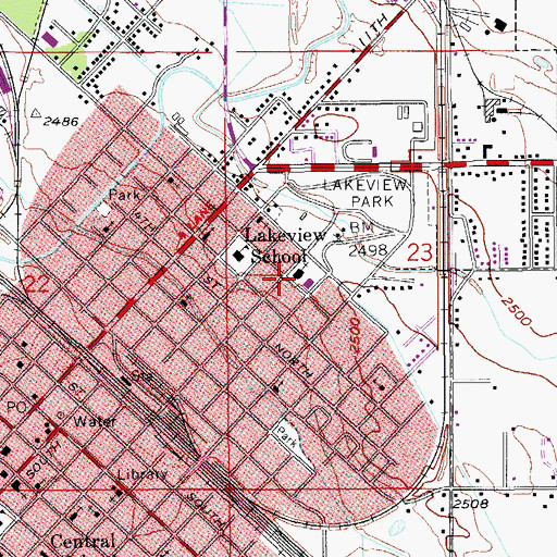 Topographic Map of Lakeview Church of the Nazarene, ID