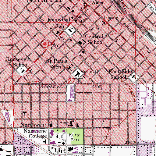 Topographic Map of Misericordia Hall, ID