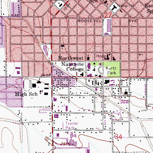 Topographic Map of Chapman Hall (historical), ID