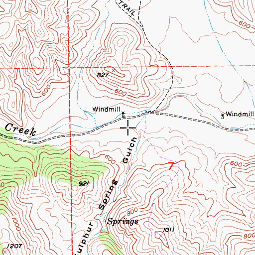 Topographic Map of Sulphur Spring Gulch, CA