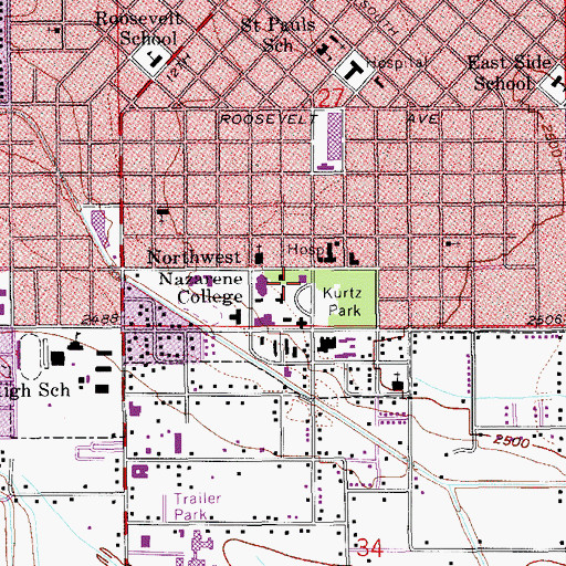 Topographic Map of Riley Library, ID