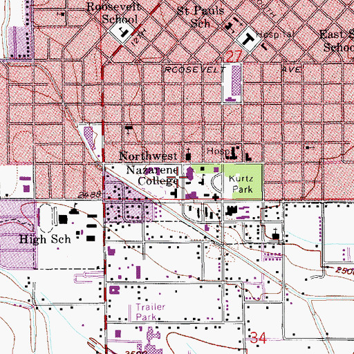Topographic Map of Wiley Learning Center, ID