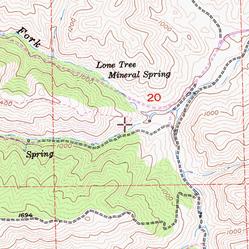 Topographic Map of Sulphur Spring Gulch, CA