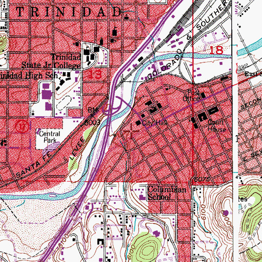 Topographic Map of Fox Theatre, CO