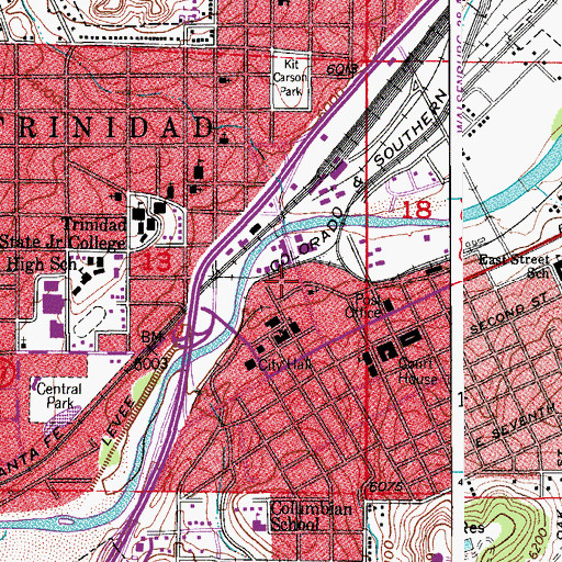 Topographic Map of Colonial Hotel, CO