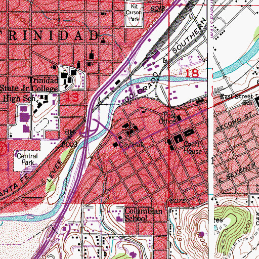 Topographic Map of Holy Trinity Roman Catholic Church, CO