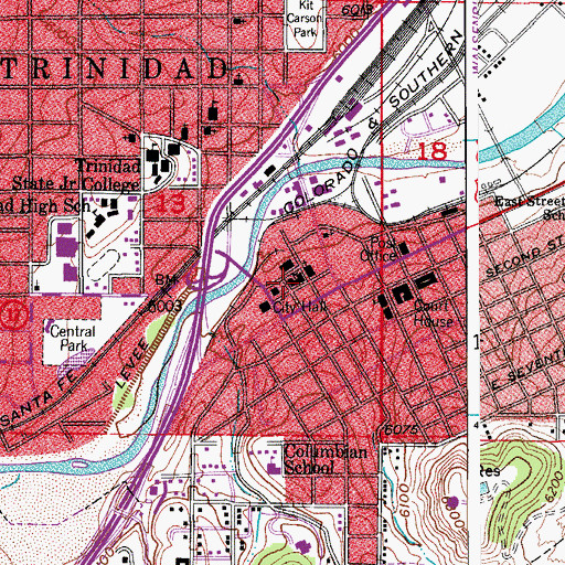 Topographic Map of Holy Trinity School, CO