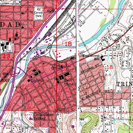 Topographic Map of Iglesia Presbiteriana, CO