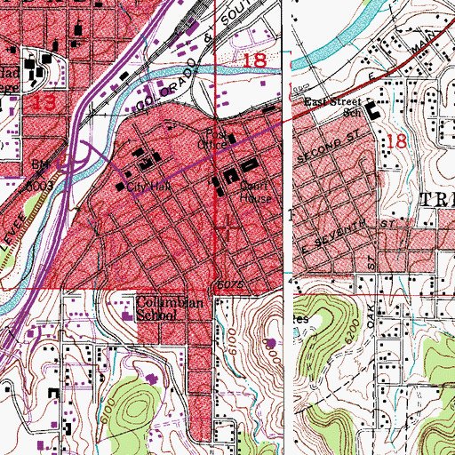 Topographic Map of Temple Aaron, CO