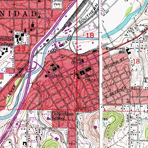 Topographic Map of Rice Junior High School (historical), CO