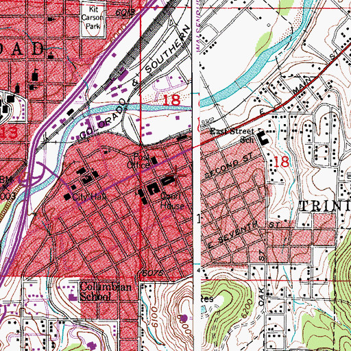 Topographic Map of First Christian Church, CO