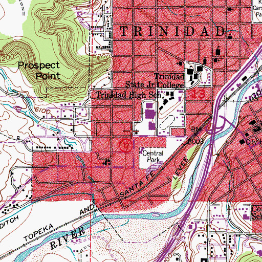 Topographic Map of Church of the Nazarene, CO