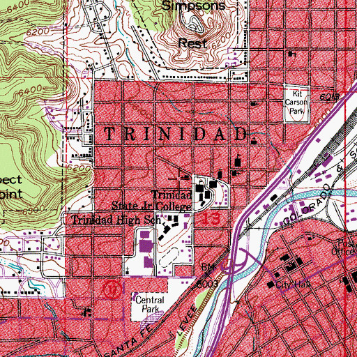 Topographic Map of Zion's Lutheran Church, CO