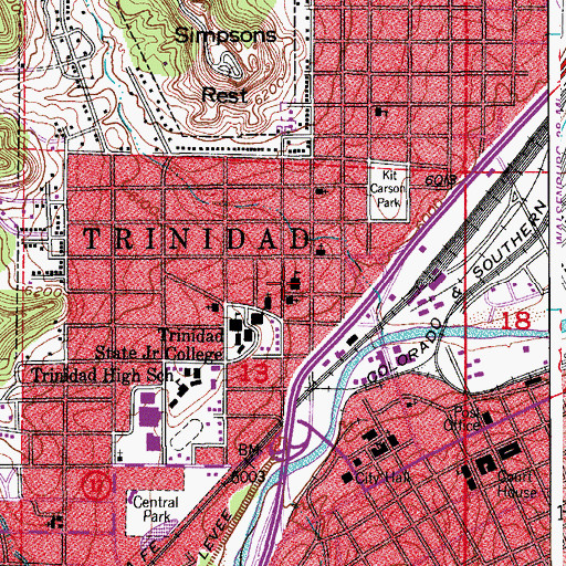 Topographic Map of Centennial Public School (historical), CO