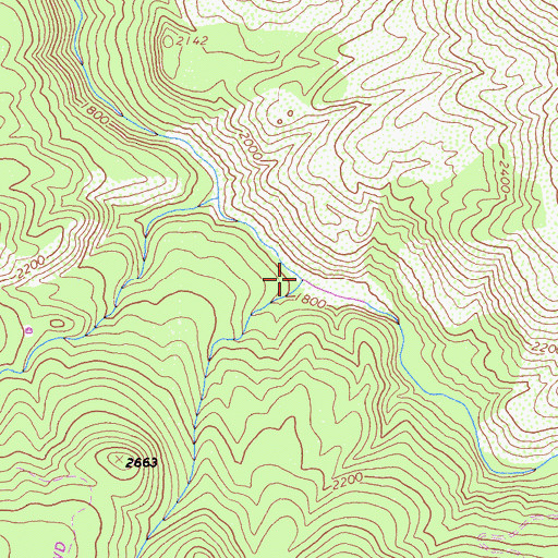 Topographic Map of Sulphur Springs Creek, CA